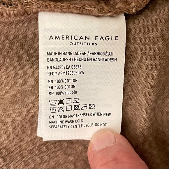 American Eagle Milk Chocolate Corduroy Bomber Jacket - Picture 6 of 14